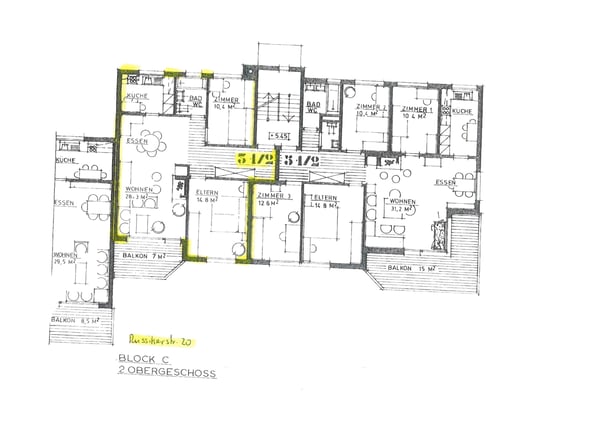 3,5-Zimmerwohnung im 2.OG zu vermieten. 8
