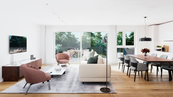 Modern 1.5-room attic apartment with 2 balconies in Attalens 2