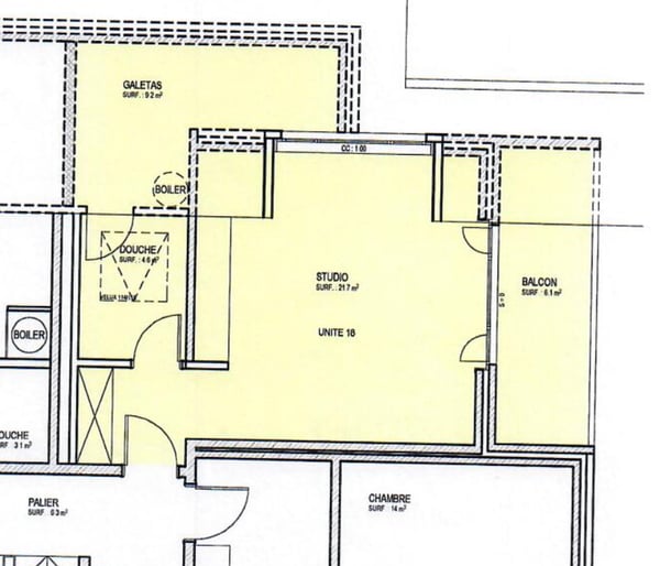 Courtepin studio de 49.6m², balcon couvert, parking souterrain, cave 6