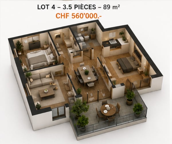 Projet immobilier d'exception au coeur de Cheiry / 6 appartements PPE 5