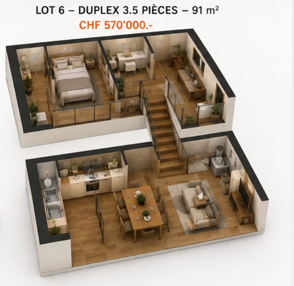 Projet immobilier d'exception au coeur de Cheiry / 6 appartements PPE 7