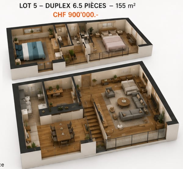 Projet immobilier d'exception au coeur de Cheiry / 6 appartements PPE 6