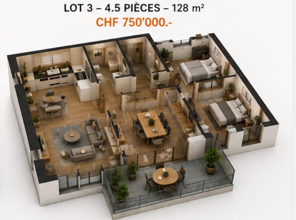 Projet immobilier d'exception au coeur de Cheiry / 6 appartements PPE 4